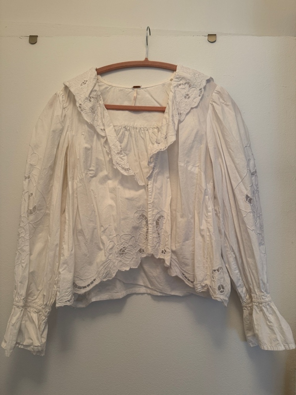 Free People White Eyelet Blouse